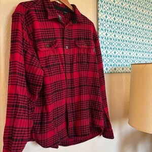 Woolrich flannel red black plaid  jacket shacket vintage mens XL